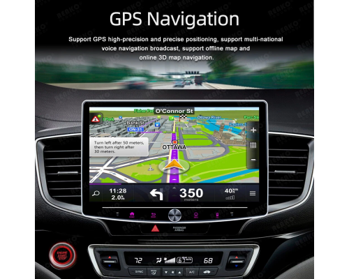 Мультимедійна автомагнітола з сенсорний екран Android 12 з GPS і Wi-Fi
