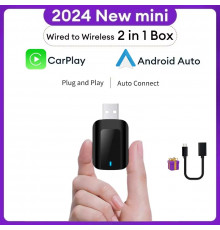 Мини-беспроводной адаптер Carplay Android Auto 2 в 1