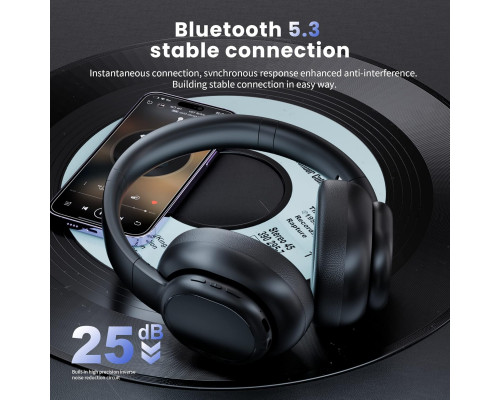 Накладні Bluetooth-навушники VOCLO A6 ENC із шумозаглушенням Чорні