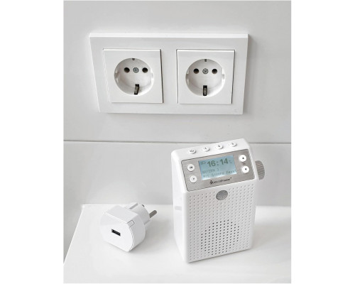 Настінний радіоприймач DAB+/FM Soundmaster DAB60WE з детектором руху та Li-On акумулятором 1200 мАг