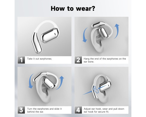 Навушники-вкладиші Boytond Ultra Open Ear / бездротові Bluetooth-навушники з кістковою провідністю