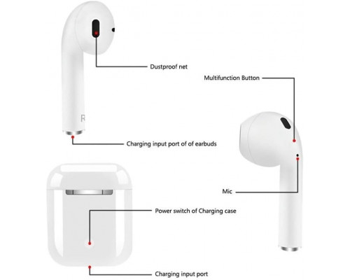Навушники вкладиші i12 TWS Bluetooth із сенсорним керуванням Smart Touch