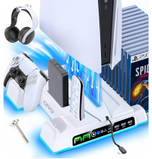 Підставка для PS5/PS5 Slim/PS5 Pro з 3-швидкісним вентилятором та підсвічуванням