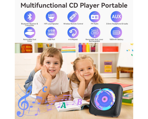 Портативний Bluetooth CD-програвач Kegaudio HiFi 1800mAh