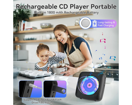 Портативний Bluetooth CD-програвач Kegaudio HiFi 1800mAh