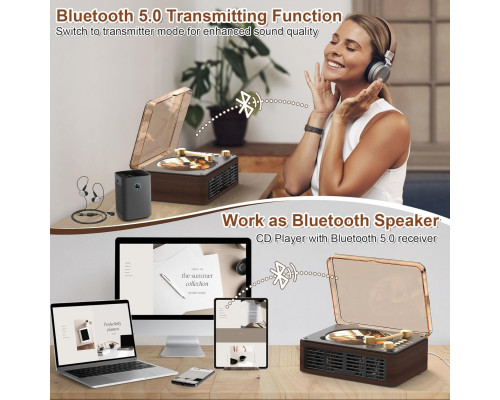 Портативний CD-плеєр з Bluetooth та вбудованими динаміками Lehwey