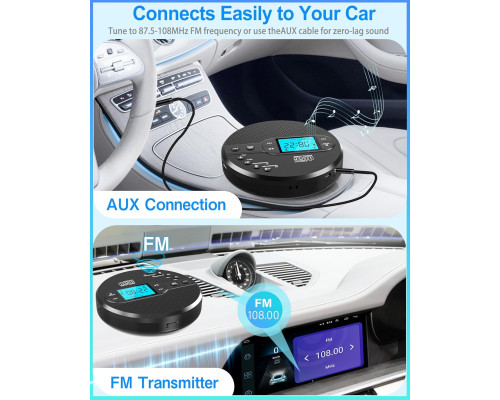 Портативний CD-програвач Sunoony Disman з Bluetooth та FM-передавачем