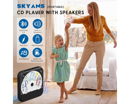 Портативний CD-програвач SKYANS з Bluetooth