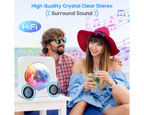 Портативний CD-програвач з Bluetooth, стереозвуком та динаміками