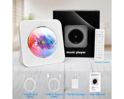 Портативний CD-програвач з Bluetooth, стереозвуком та динаміками