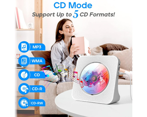 Портативний CD-програвач з Bluetooth, стереозвуком та динаміками