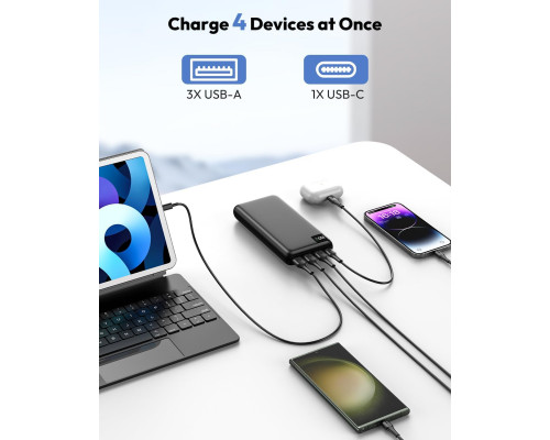 Портативний зарядний пристрій Power Bank 27000 mAh з PD 22.5W і 4 USB