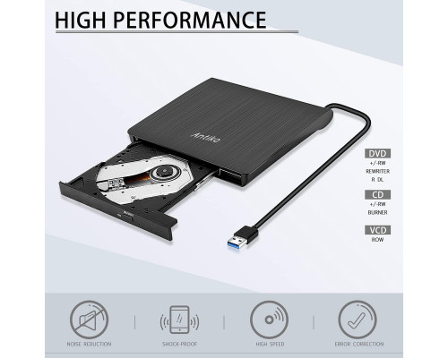 Портативний зовнішній DVD/CD-програвач Antika з USB 3.0