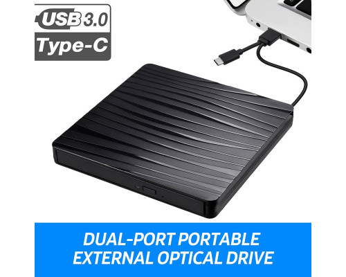 Портативний зовнішній оптичний привід із двома портами USB 3.0+Type-C