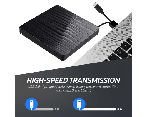 Портативний зовнішній оптичний привід із двома портами USB 3.0+Type-C