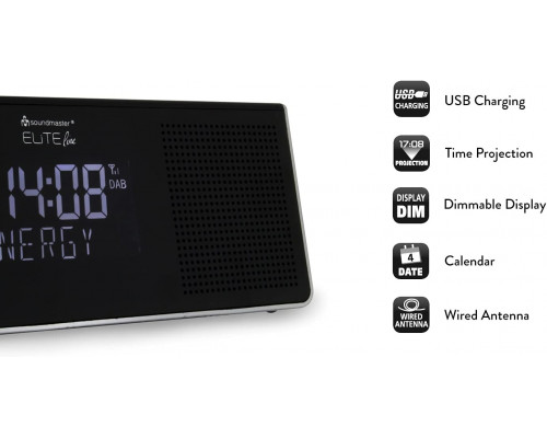 Радіогодинник DAB+/FM із проекцією часу Soundmaster UR8200SI