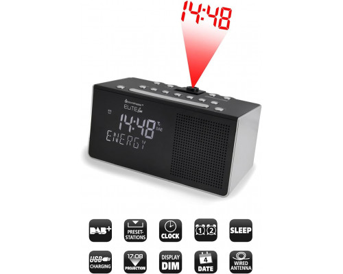 Радіогодинник DAB+/FM із проекцією часу Soundmaster UR8200SI