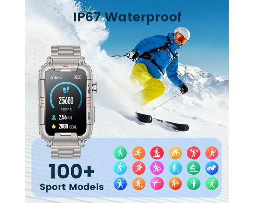 Смарт-годинник чоловічий ‎Motsfit ‎smartwatch88 IP67 для Android iPhone крокомір / монітор серцевого ритму / вимірювання тиску