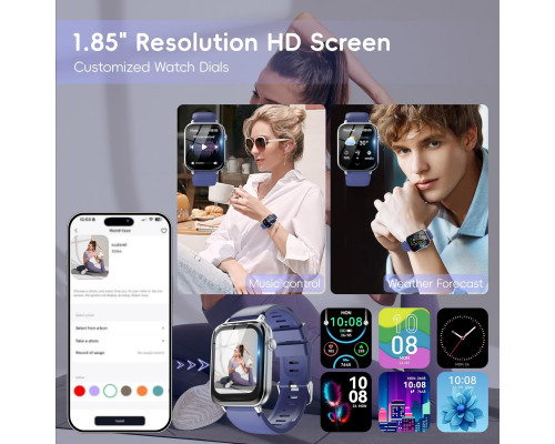 Смарт-годинник з сенсорним HD-дисплеєм 1,85