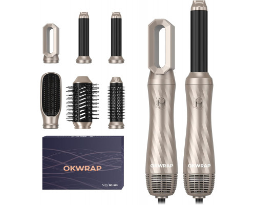 Стайлер для волосся OKWRAP 6 в 1 / фен-щітка з функціями завивки