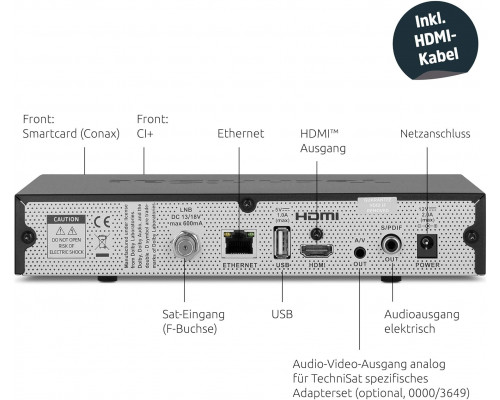 Супутниковий ресивер TechniSat TECHNISTAR S6, чорний, HDMI, DVB-S, USB, CI+