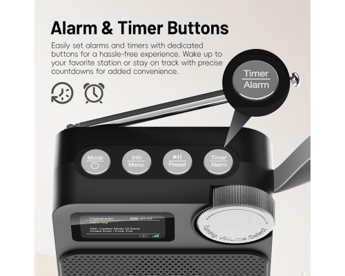 Цифрове радіо з Bluetooth 5.0 та кольоровим дисплеєм Romicta