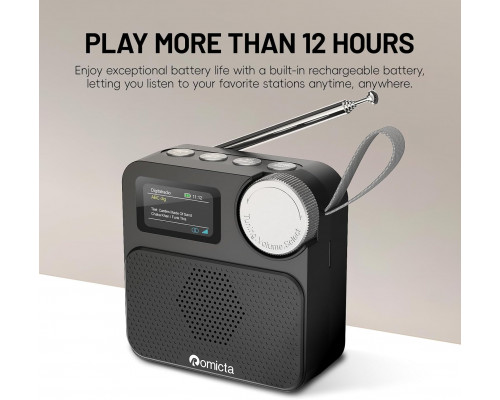 Цифрове радіо з Bluetooth 5.0 та кольоровим дисплеєм Romicta
