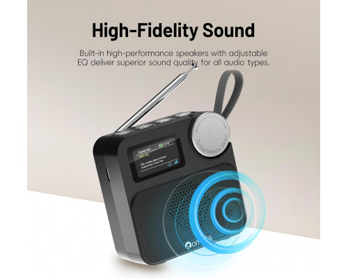 Цифрове радіо з Bluetooth 5.0 та кольоровим дисплеєм Romicta