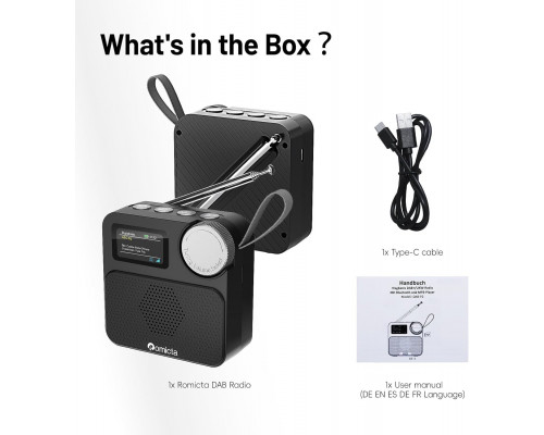 Цифрове радіо з Bluetooth 5.0 та кольоровим дисплеєм Romicta