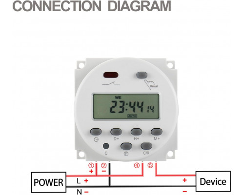 Цифровий РК-дисплей програмований таймер 16A Baomain CN101A DC/AC 24V