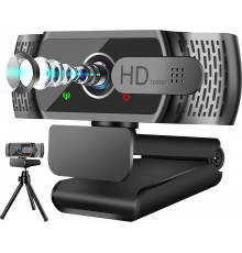 Веб-камера Neefeaer HD 1080P з мікрофоном, штативом та автоматичною корекцією освітленості