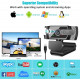Веб-камера Neefeaer HD 1080P з мікрофоном, штативом та автоматичною корекцією освітленості