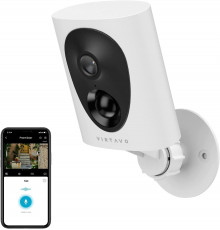 Virtavo Бездротова завнішня камера відеоспостереження AI Motion Detection, акумуляторна, нічне бачення, домашня камера спостереження Wi-Fi, сумісна з Alexa