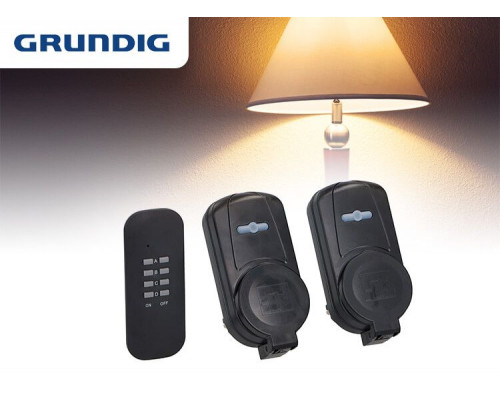 Вимикач Grundig чорний 2x / розетковий вимикач зовнішній