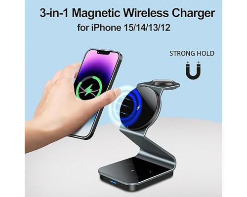 Зарядна станція 3 в 1 Yohczopu для iPhone з адаптером USB-C