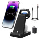 Зарядна станція для кількох пристроїв 3 в 1 швидка для iWatch, iPhone та AirPods