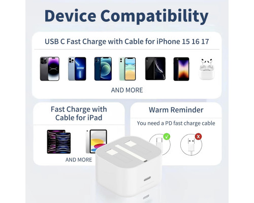 Зарядний пристрій для iPhone з кабелем зарядки 2 м