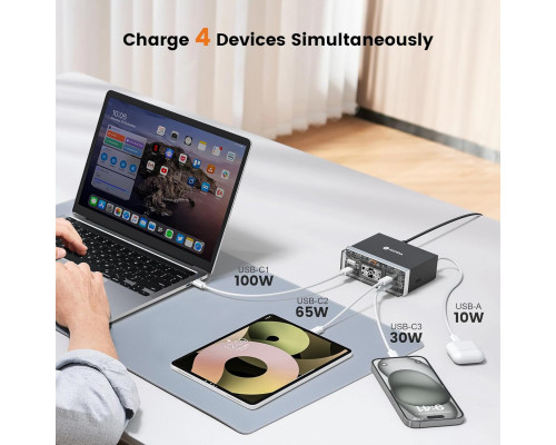 Зарядний пристрій USB-C 210W з дисплеєм 100W