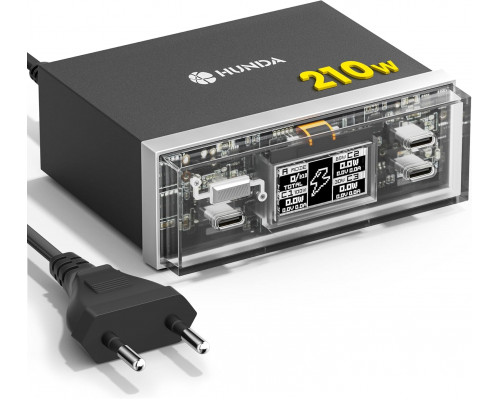 Зарядний пристрій USB-C 210W з дисплеєм 100W