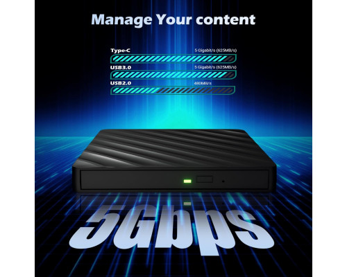 Зовнішній Bluray оптичний привід 5 в 1 USB 3.0 Wbacon