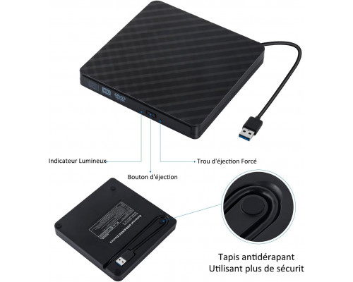 Зовнішній CD/DVD привід AUELEK USB 3.0