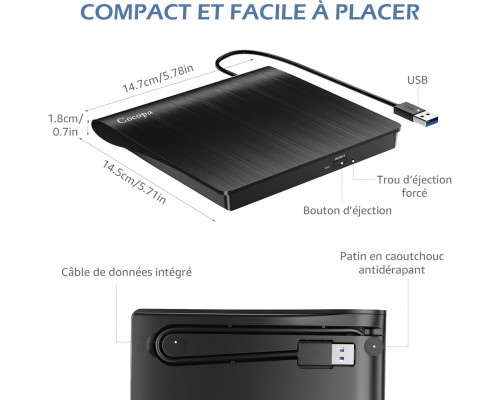 Зовнішній CD/DVD-привід Cocopa USB 3.0