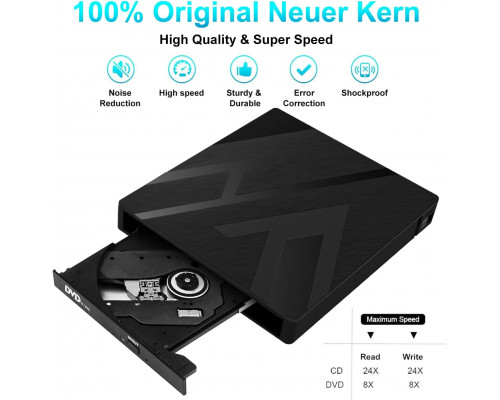Зовнішній CD DVD-привід JBonest 8 в 1 для ноутбука USB 3.0 Type-C