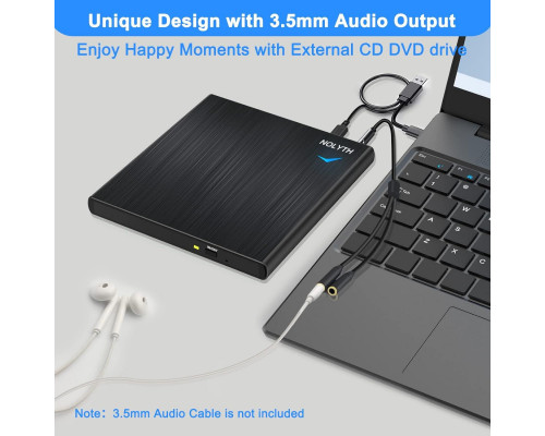 Зовнішній CD/DVD-привід NOLYTH USB 3.0 Type C Записувач компакт-дисків CD DVD +/-RW