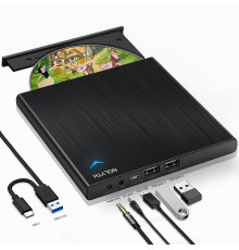 Зовнішній CD/DVD-привід NOLYTH USB 3.0 Type C Записувач компакт-дисків CD DVD +/-RW
