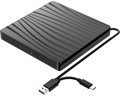 Зовнішній CD/DVD-привід QDSYLQ для ноутбука USB 3.0 та Type-C