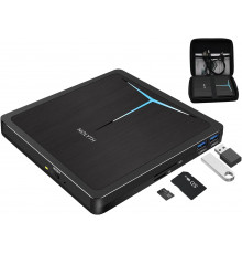 Зовнішній DVD-привід NOLYTH / CD-привід Зовнішній USB 3.0 Type-C DVD/CD+/-RW записувач з USB-портом та слотом SD TF